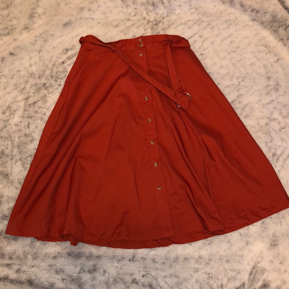 Rust/orange mid length skirt